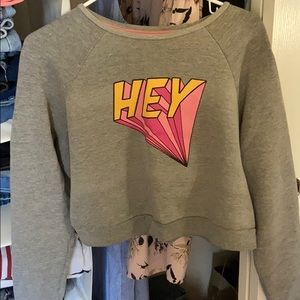 Cropped gray Topshop sweatshirt